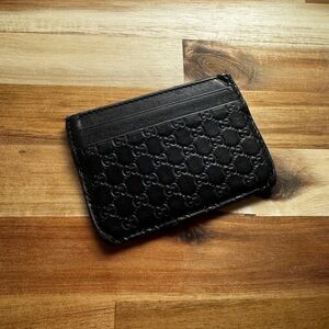 Gucci Embossed Black Card Holder